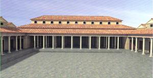 Reconstrucció de la Basílica romana. Imatge SIAM